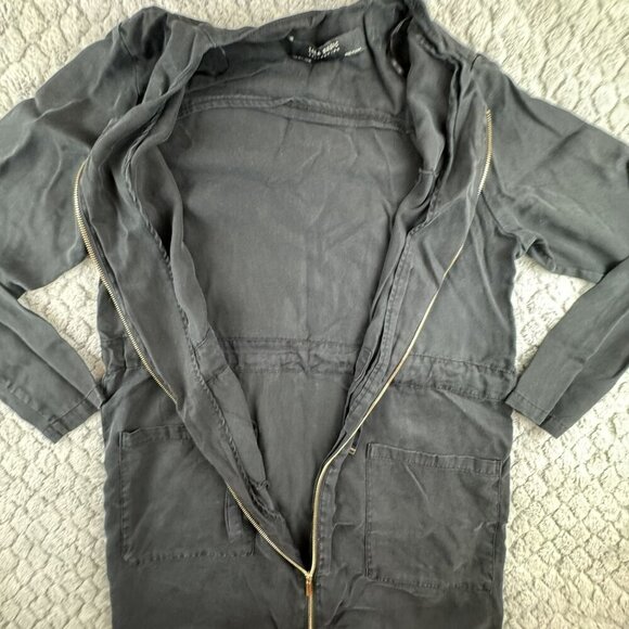 Zara Basic Collection Womens Black Utility Zip Jacket With Pockets Size Medium - Picture 3 of 7